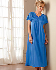 Embroidered Roses Long Nightgown