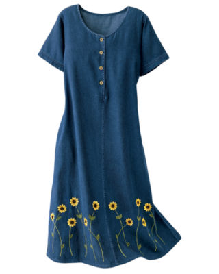 Denim Sunflower Dress