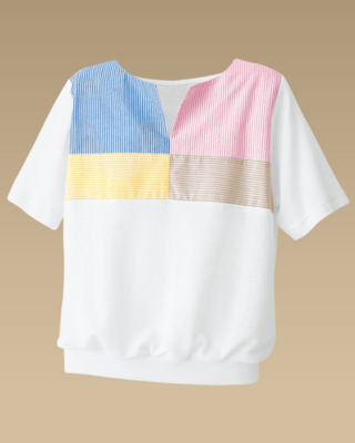 Colorblocked Banded-Bottom Top
