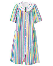 Rainbow-Stripe Plissé Snap Coat
