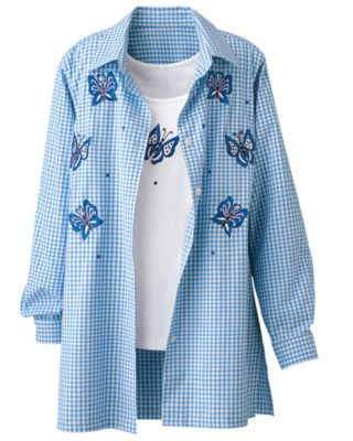 Blue Gingham Big Shirt 