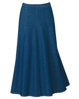 Denim Gored Skirt
