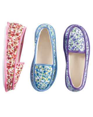 Floral Print Moccasin Slippers