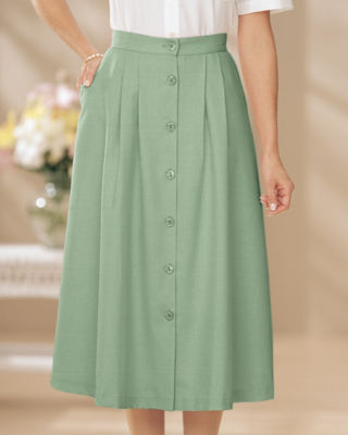 Button Front Skirt