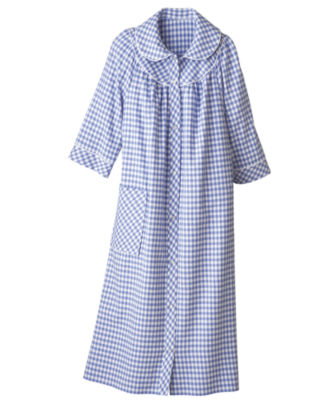 Long Checked Flannel Duster