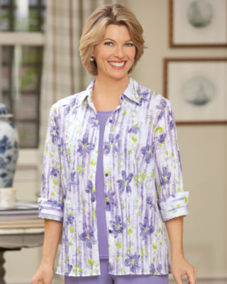 Floral Burnout Twin Set Blouse