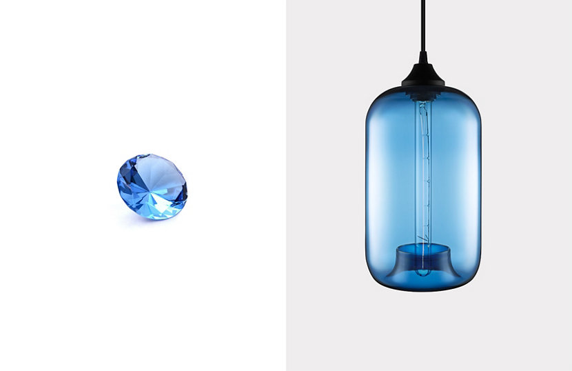 Sapphire Contemporary Colored Glass