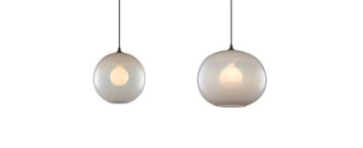 Hand-blown modern glass pendant lighting in Opaline