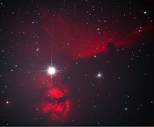 Horsehead and Flame Nebula Alnitak in Orion's Belt