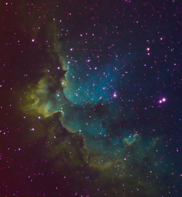 NGC 7380 in Narrowband Hubble Palette Astronomy Pictures at Orion