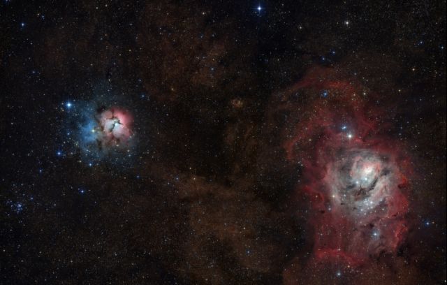 Trifid to Lagoon Nebula Mosaic