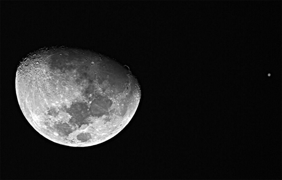Moon and Jupiter conjunction at Orion Store