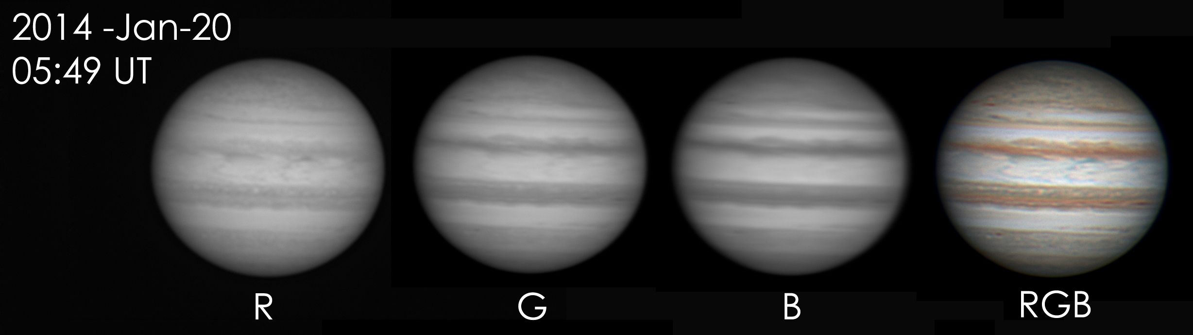 Jupiter using RGB Filters Astronomy Images at Orion Telescopes