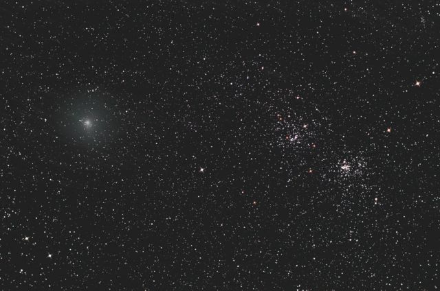 Comet Hartley and The Double Cluster
