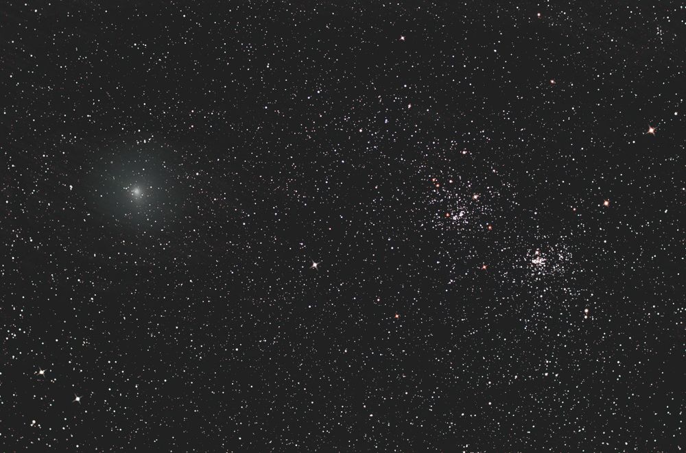 Comet Hartley and The Double Cluster