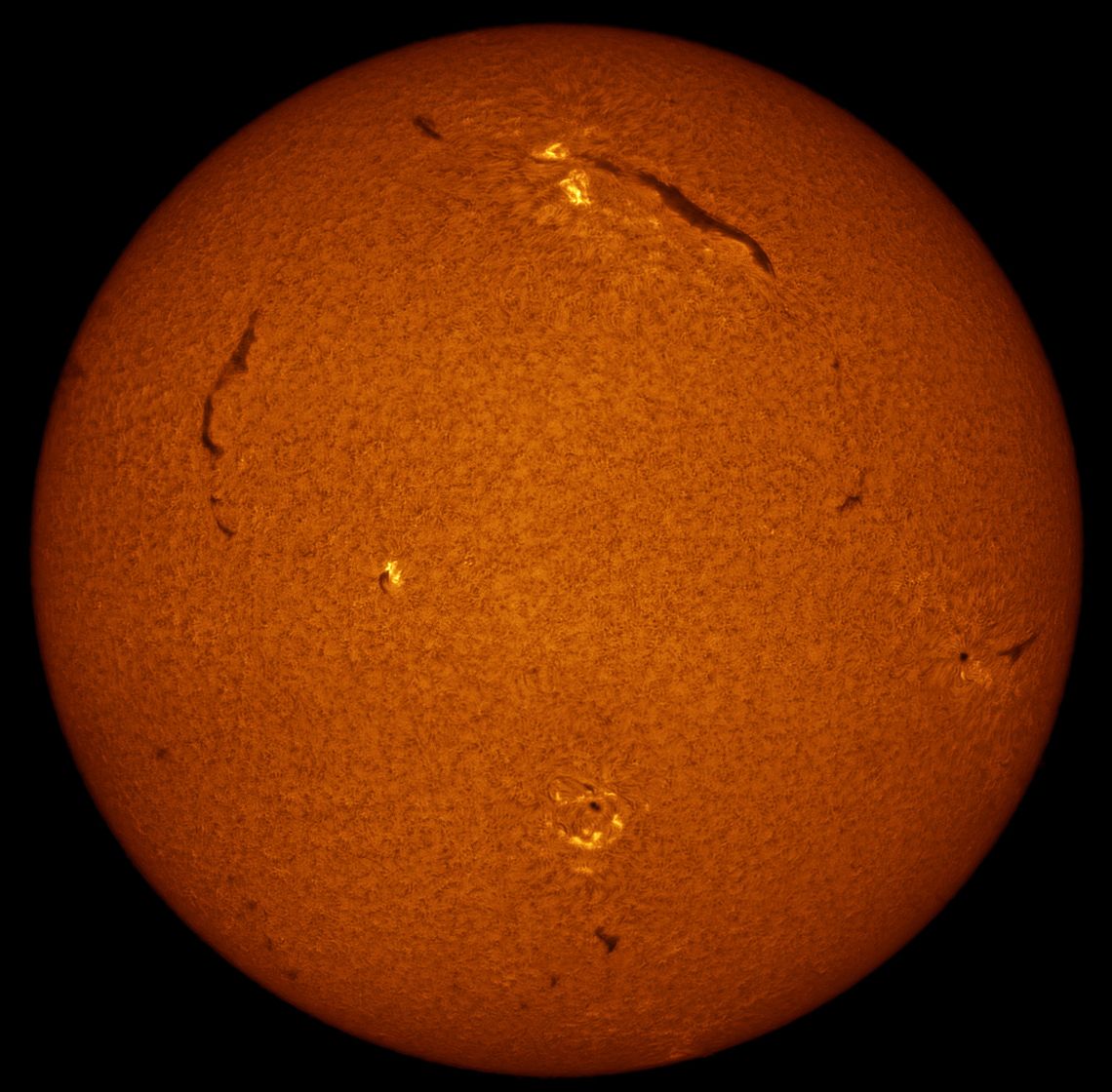 Full Solar Disc in H Alpha Astronomy Pictures at Orion Telescopes