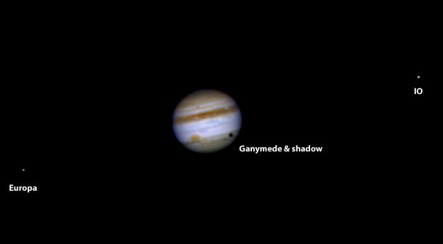 Jupiter with Ganymede, Europa and IO moons