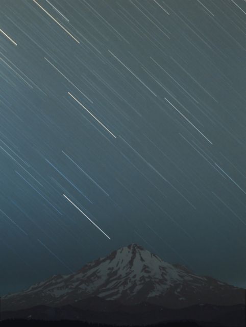 Star Trails Over Mt. Shasta at Orion Store