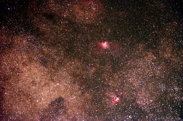 Eagle and Omega (Swan) Nebula in Milky Way Galaxy