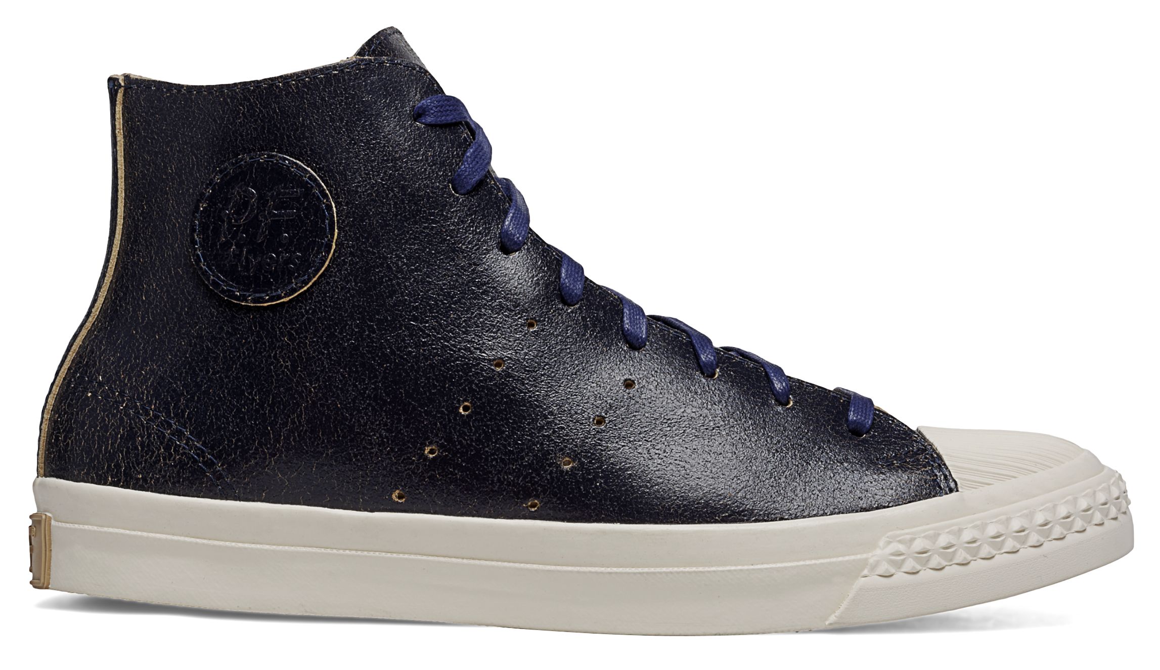 Deconstructed Leather Rambler Hi Top Shoes