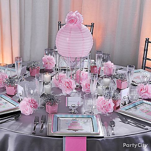  Table on Breathtaking Bridal Shower Decoration Ideas In Pink And Silver   Party