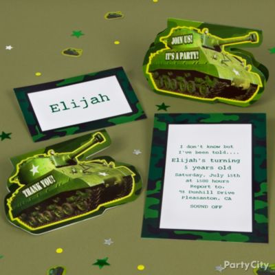 Camo Party Invitation Ideas