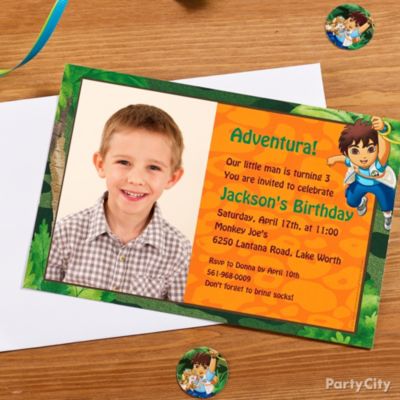 Go, Diego, Go! Party Ideas: Invitations