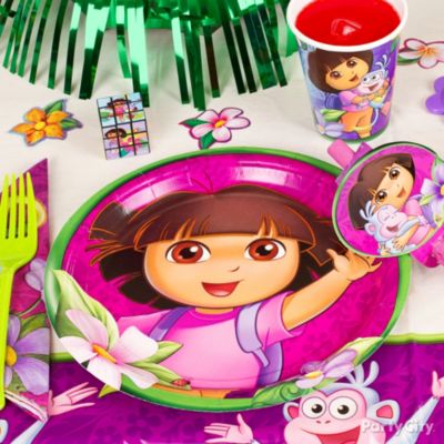 dora birthday decorating explorer table