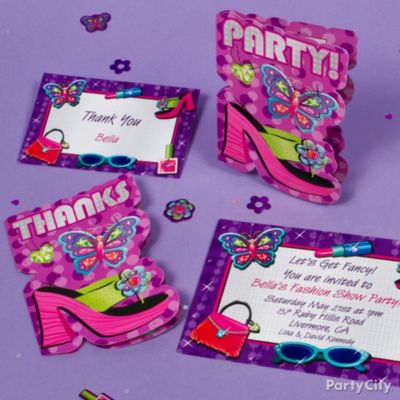 Glitzy Girl Party Invitation Ideas