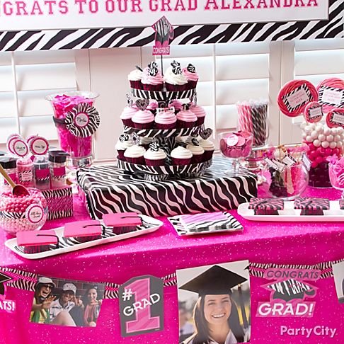 pink zebra grad party supplies shop more graduation party ideas