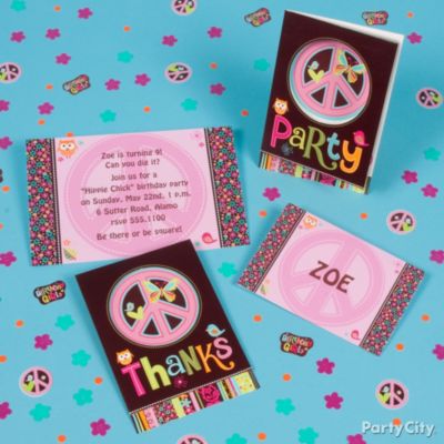 Hippie Chick Party Invitation Ideas