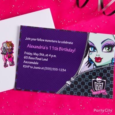 Monster High Party Ideas: Invitations
