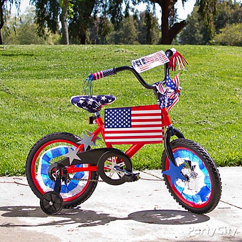 bike july 4th parade bikes patriotic decorating decorations decorated fourth streamers decorate american holiday idea partycity flag curbside park cutouts