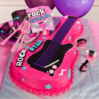 Guitar Birthday Cake on Rocker Girl Party Ideas Guide   Party City