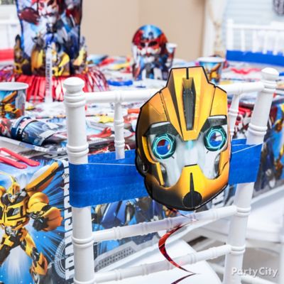 transformers diy chair decorations birthday idea table deco bucket boys guide supplies turbocharge creation chairs partycity favors supersonic