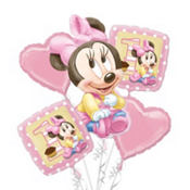 Minnie Mouse 1st Birthday Balloon Bouquet 5ct