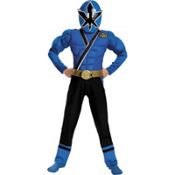 Boys Blue Ranger Muscle Costume - Power Rangers Samurai