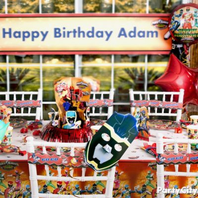 power rangers birthday scene idea setter dino decorations decorating guide supplies powerful put table boys partycity