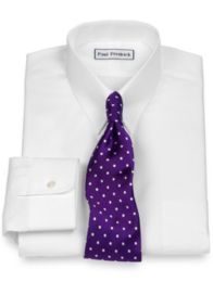 2-Ply Cotton Snap Tab Collar Dress Shirt