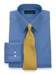Non-Iron 2-ply 100% Cotton Broadcloth Straight Collar Dress Shirt