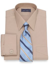 Cotton Pinpoint Oxford Straight Collar French Cuff Dress Shirt