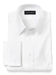 2-Ply Cotton Pinpoint Oxford Straight Collar French Cuff Dress Shirt