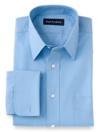 2-Ply Cotton Straight Collar French Cuff Dress Shirt