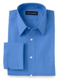 2-Ply Cotton Straight Collar , French Cuff Dress Shirt