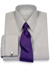 2-Ply Cotton European Straight Collar French Cuff Dress Shirt