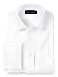 Non-Iron 2-Ply 100% Cotton Pinpoint Spread Collar French Cuff Dress Shirt