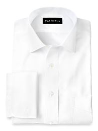 Non-Iron 2-Ply 100% Cotton Pinpoint Spread Collar French Cuff Dress Shirt