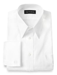 2-Ply Cotton Pinpoint Oxford European Straight Collar French Cuff Dress Shirt