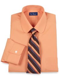 2-Ply Cotton Club Collar Trim Fit Dress Shirt