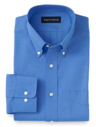 Trim Fit Pinpoint Oxford Buttondown Collar Button Cuff Dress Shirt